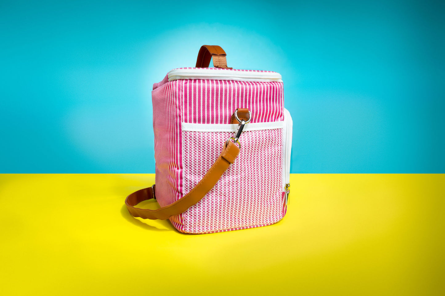 Cooler Bag Pinstripe Pink